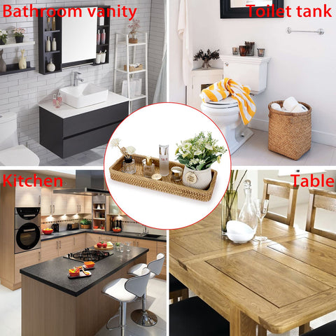 Sumnacon natural material tray complements bathrooms and living spaces with warm texture