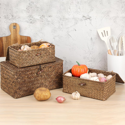 Sumnacon nightstand storage basket creates tidy surfaces and quick access.