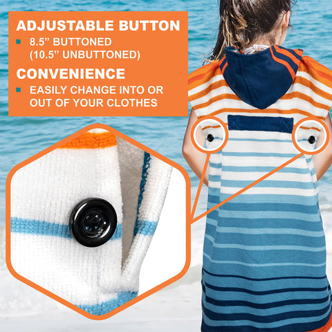 Sun Cube kids towel robe with wide armholes for easy changing