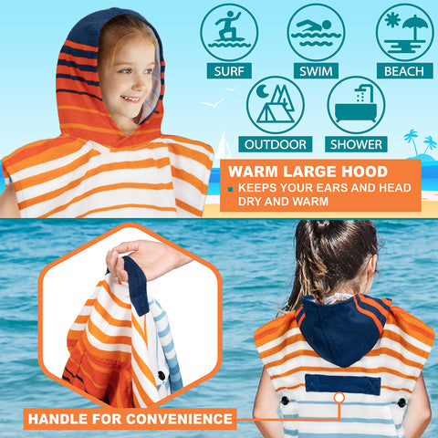 Sun Cube wearable towel with front pocket for goggles and sunscreen