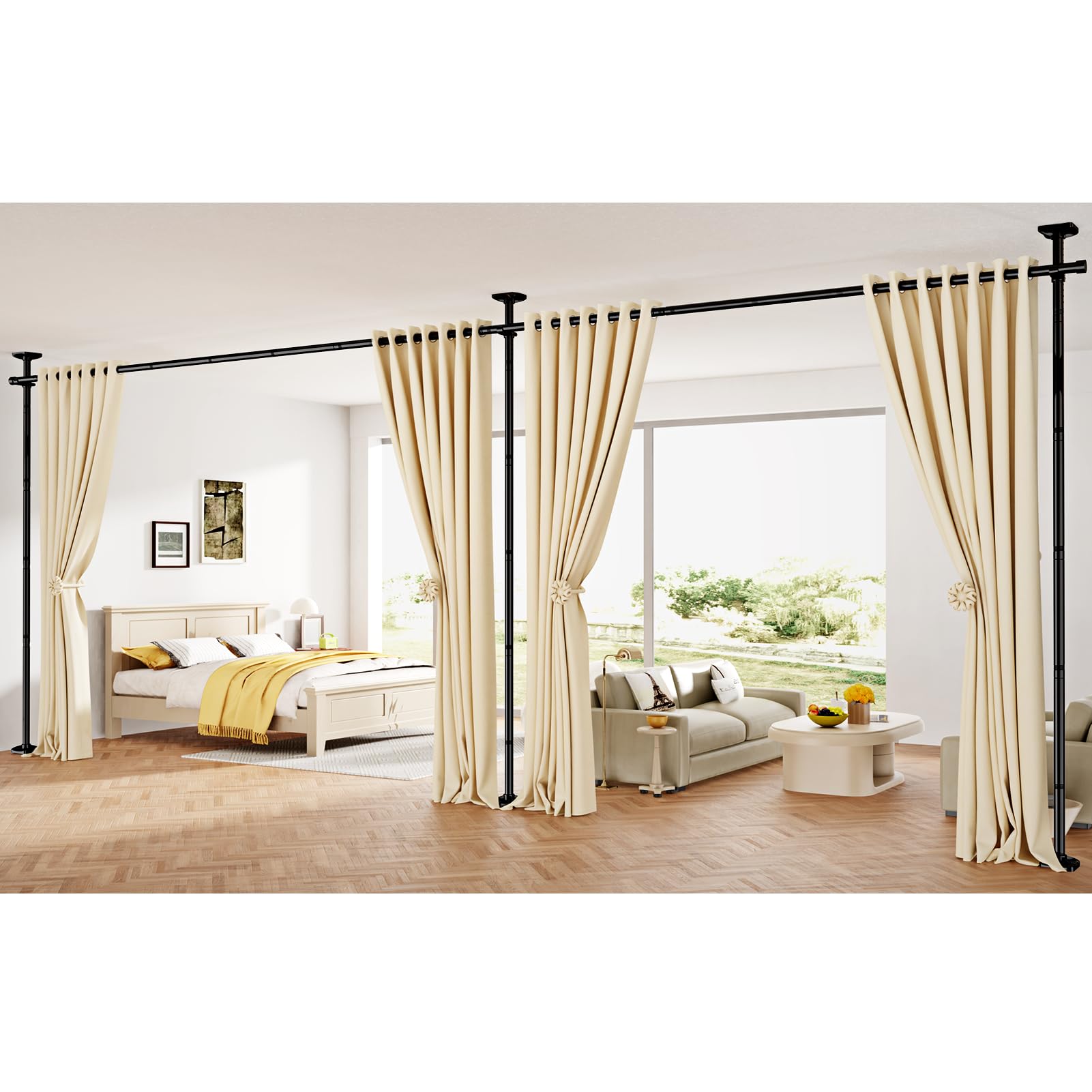 SUNALLY supports horizontal or L-shaped setups for privacy