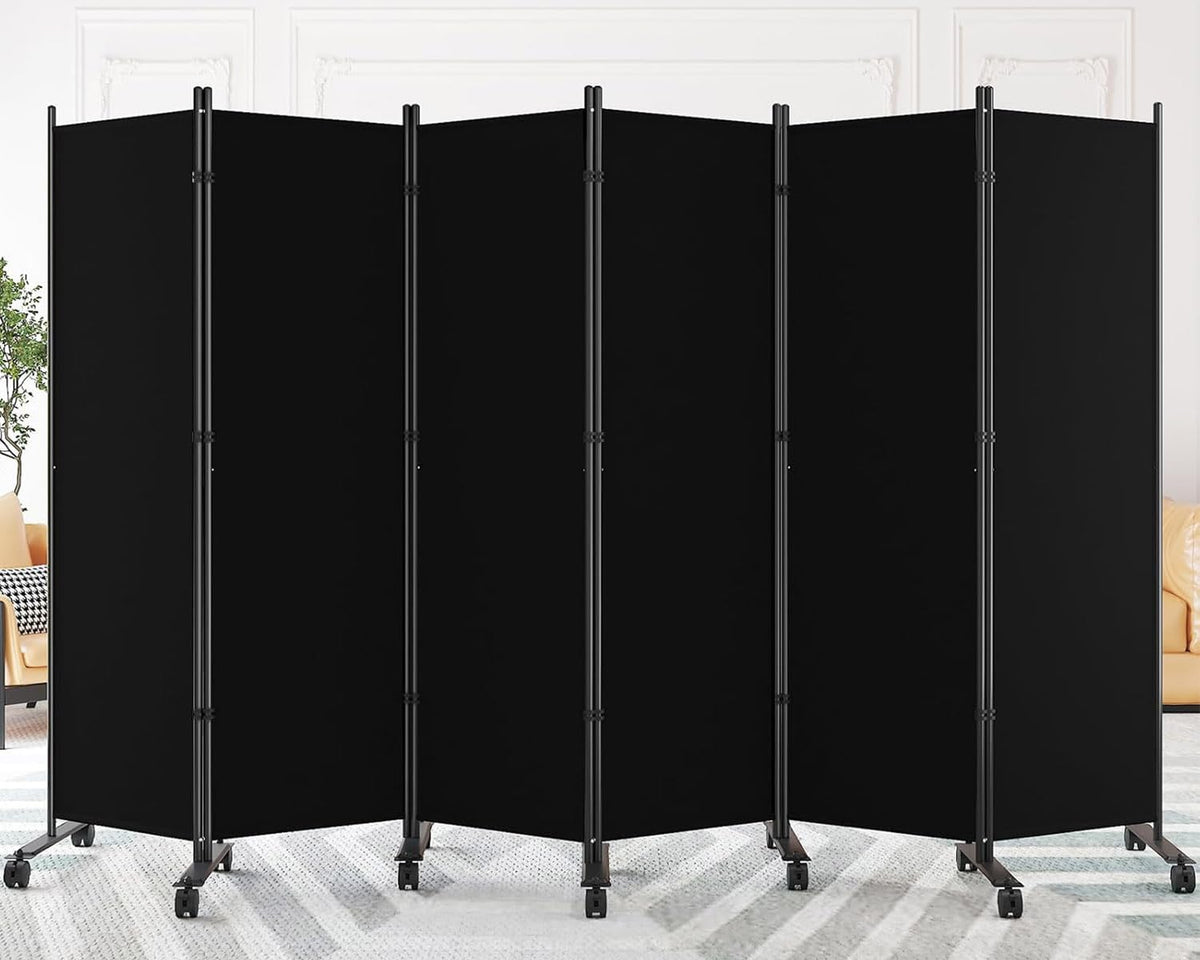 SUNALLY Room Divider 6ft folding panels offer flexible privacy in living spaces.