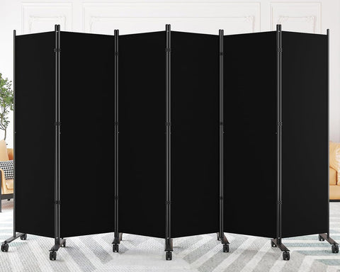 SUNALLY Room Divider 6ft folding panels offer flexible privacy in living spaces.