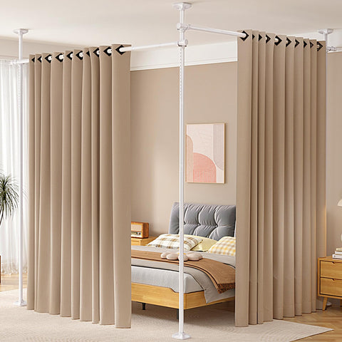 SUNALLY Room Divider no-drill installation for wall-friendly setup.