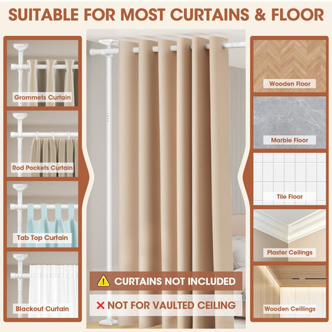 Sunally durable stainless steel supports a strong curtain setup
