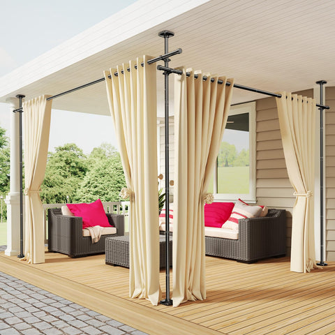 SUNALLY Room Divider Rod shows adjustable height for flexible space division