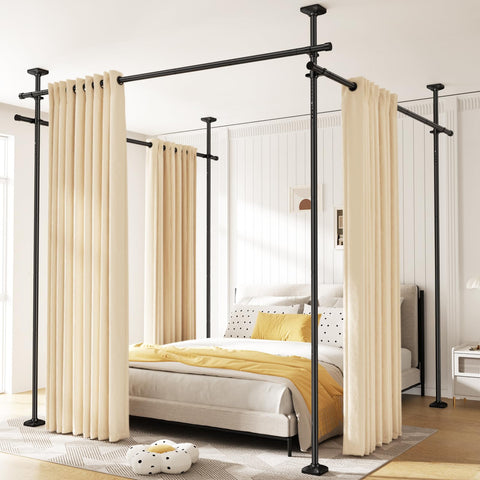 SUNALLY Room Divider Rod freestanding tension rod without drilling