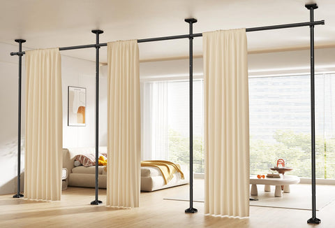 SUNALLY Room Divider Rod enables no drill installation for easy space separation