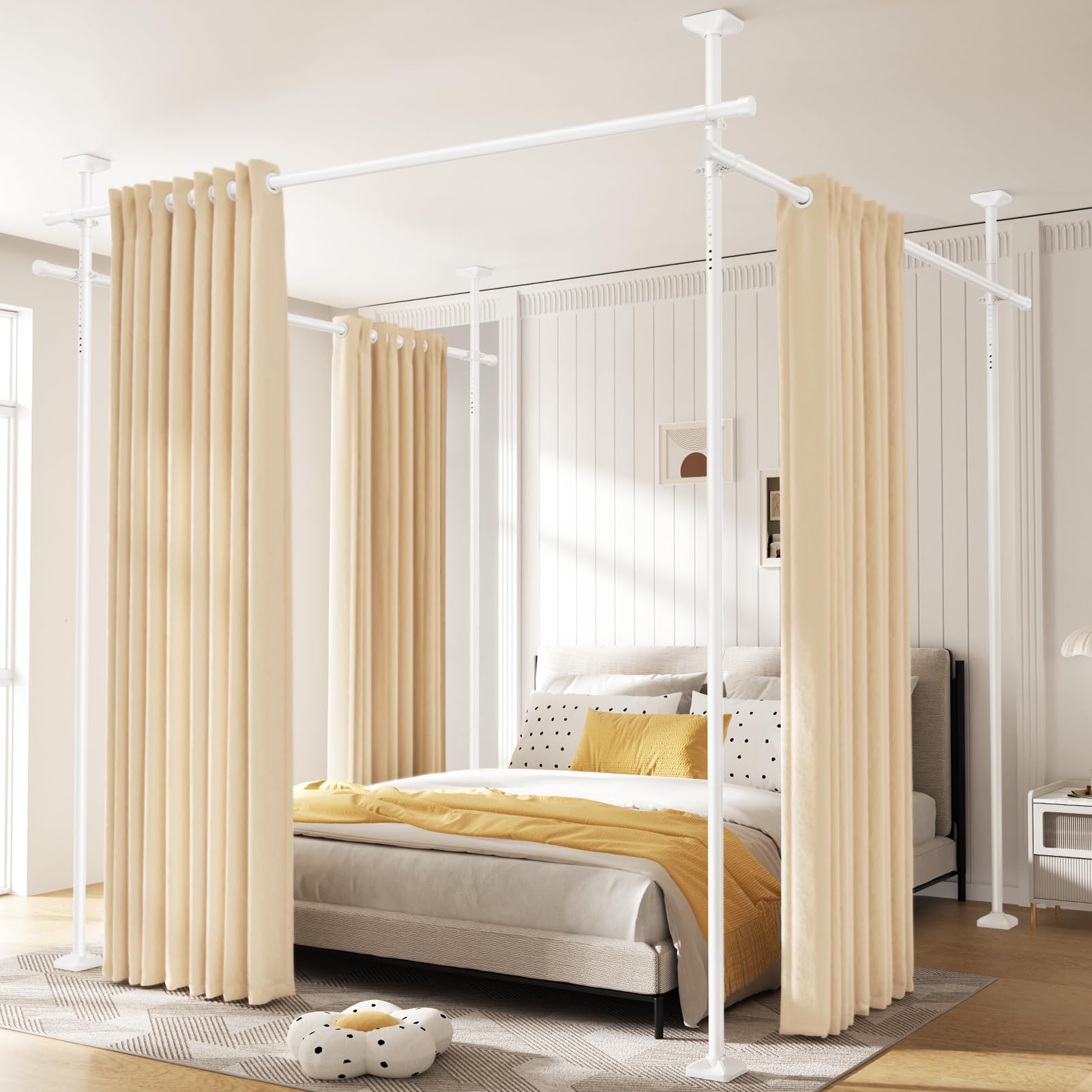 Sunally compatible with blackout to sheer curtains for flexible styling