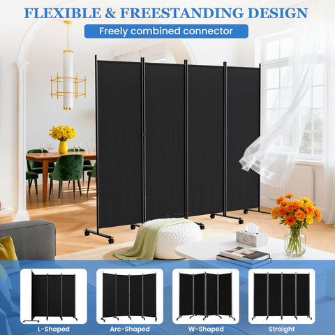 SUNALLY privacy screen with thickened base delivers sturdy stability and anti-tip performance.