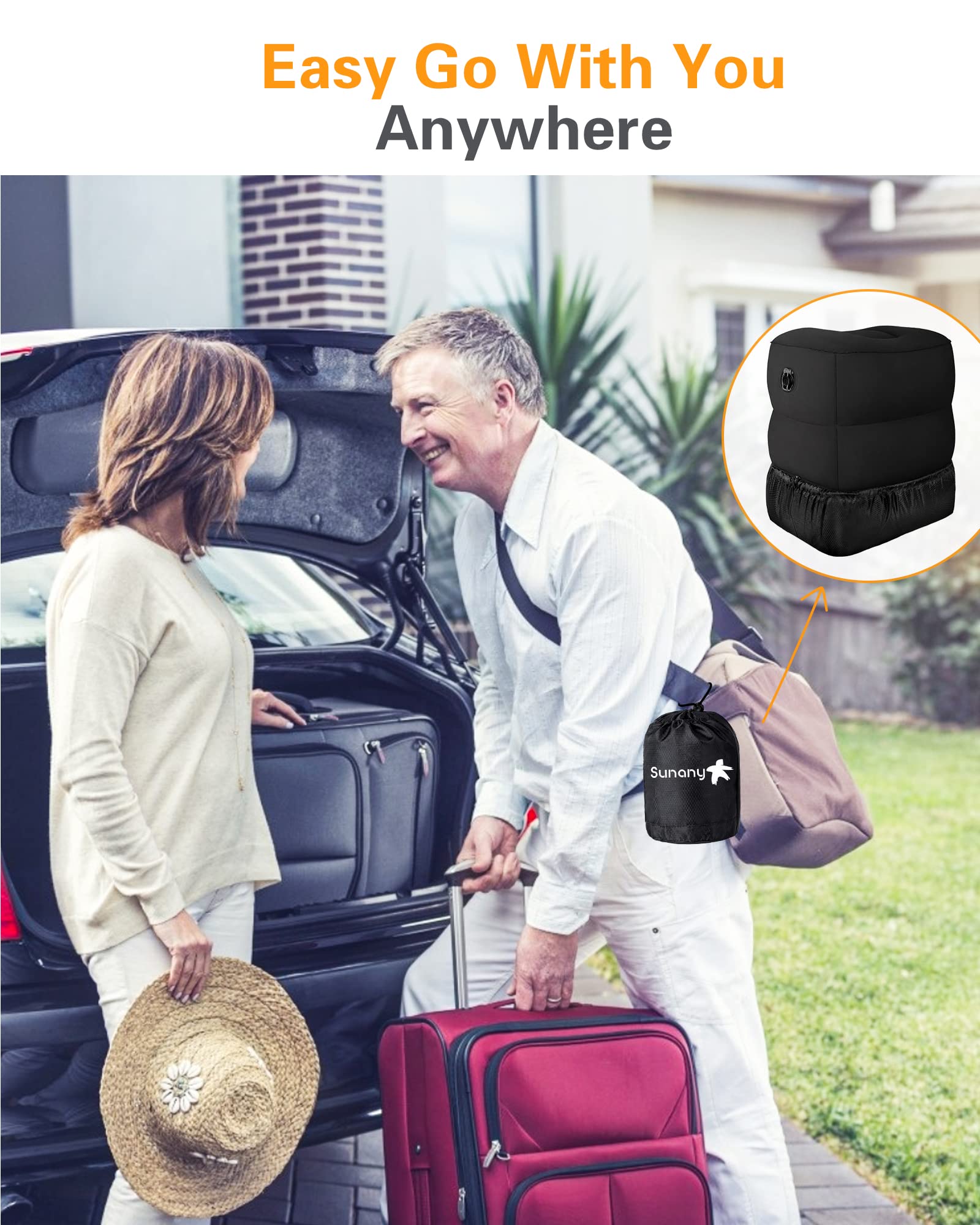 Sunany foot rest uses a quiet 2-in-1 valve