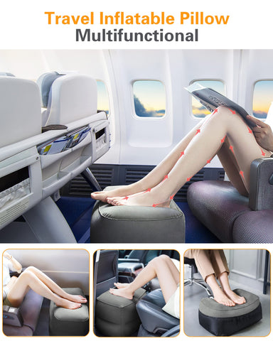 Sunany foot rest pillow with 2-in-1 valve for quiet, easy inflation