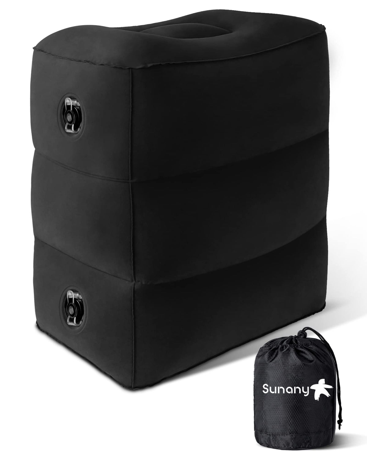 Sunany inflatable foot rest pillow folded compact for travel