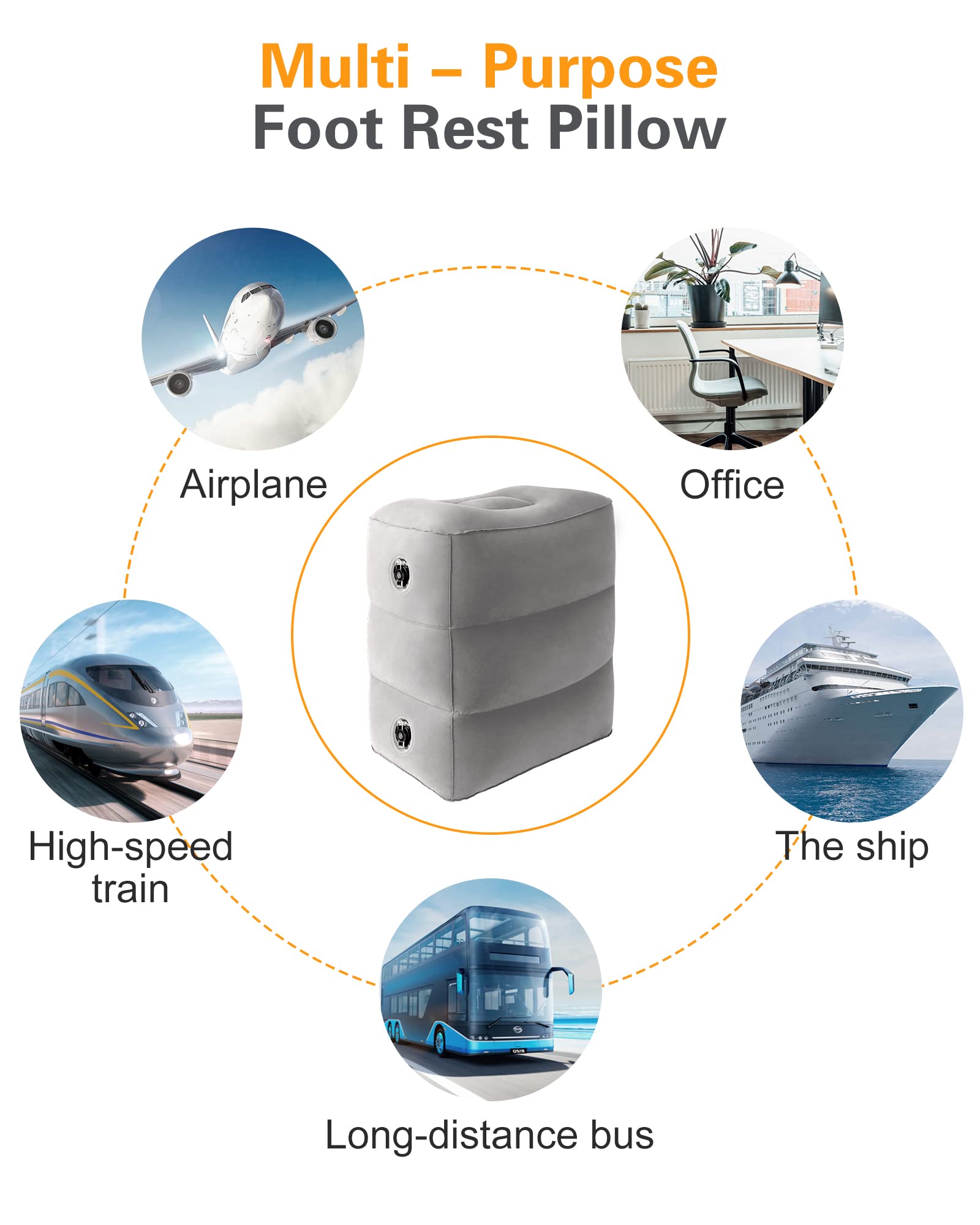 Sunany foot rest includes eye mask and earplugs for sleep