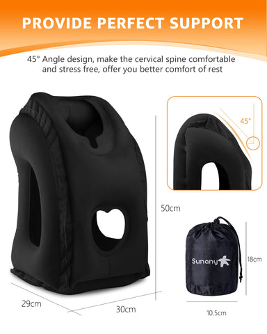 Sunany travel pillow soft PVC flocking feels gentle against the skin.