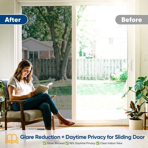 SUNBABY Bedroom privacy tint preserves daylight view from inside.