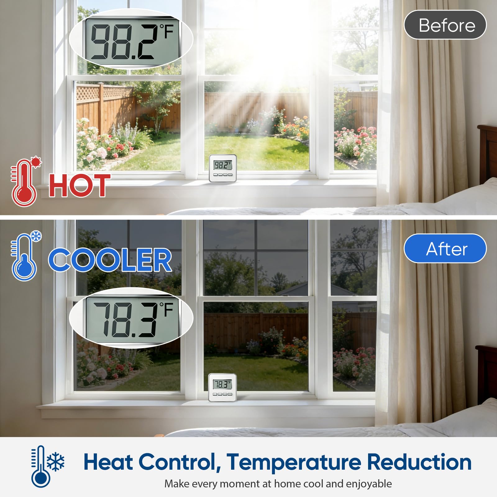 SUNBABY static cling no-glue film leaves no residue on glass.
