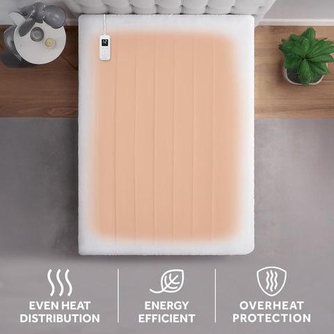 Sunbeam Restful Quilted Electric Heated Mattress Pad auto shut-off for safety