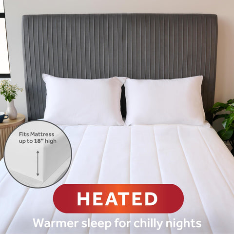 Sunbeam Restful graphic highlighting 12 heat settings for customizable comfort