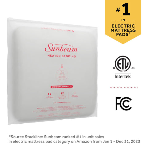 Sunbeam Restful king pad secured with a durable deep-skirt surround