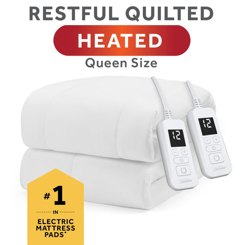 Sunbeam Restful quilted top close-up highlighting plush texture and even warmth.