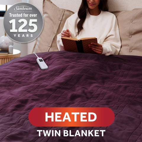 Sunbeam Royal Ultra Fleece blanket in twin size for warm evenings