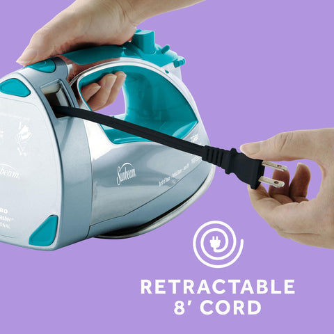 Sunbeam Turbo Steam Iron anti-drip system prevents leaks and water spots.