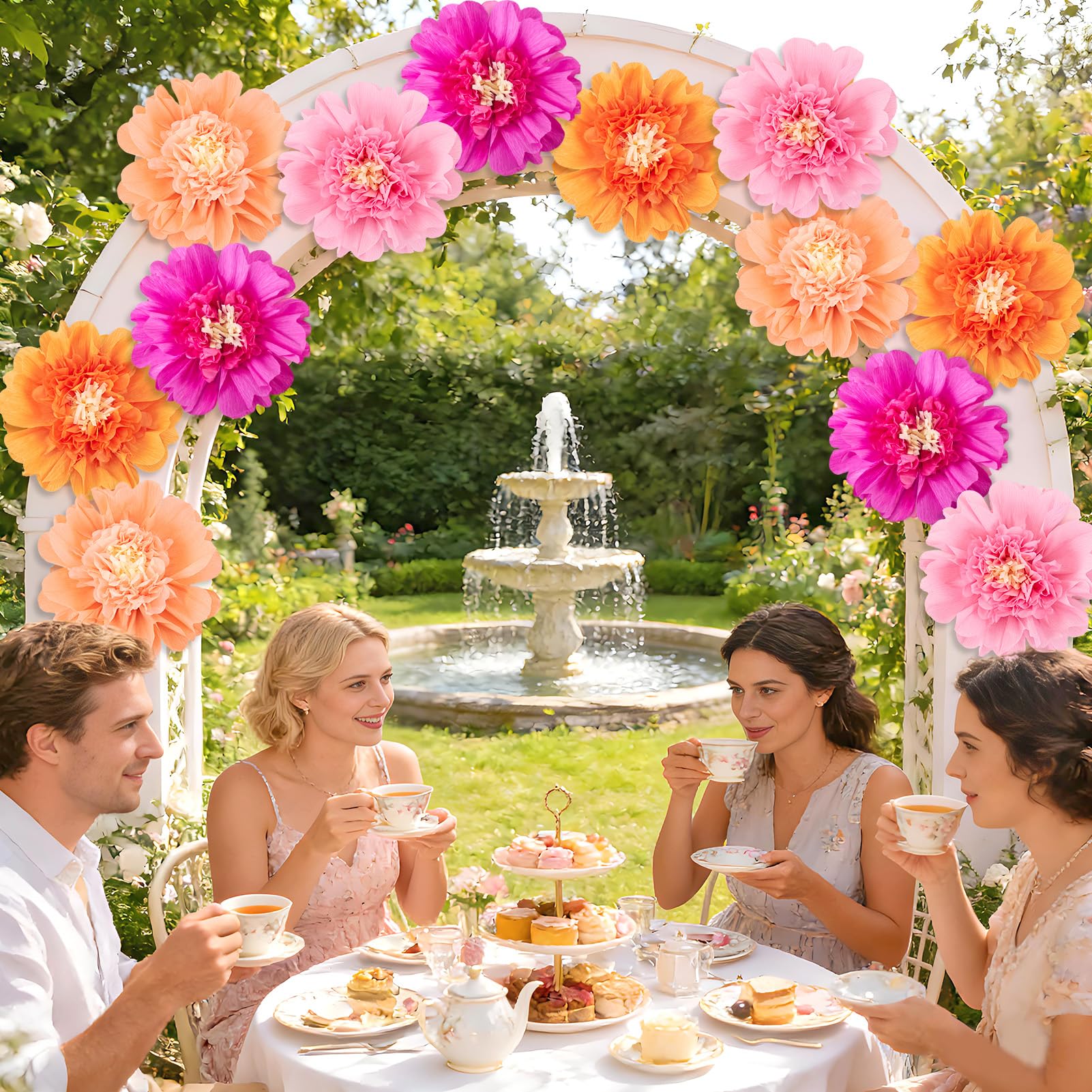 SUNBEAUTY durable tissue flowers with reinforced construction for long-lasting displays.
