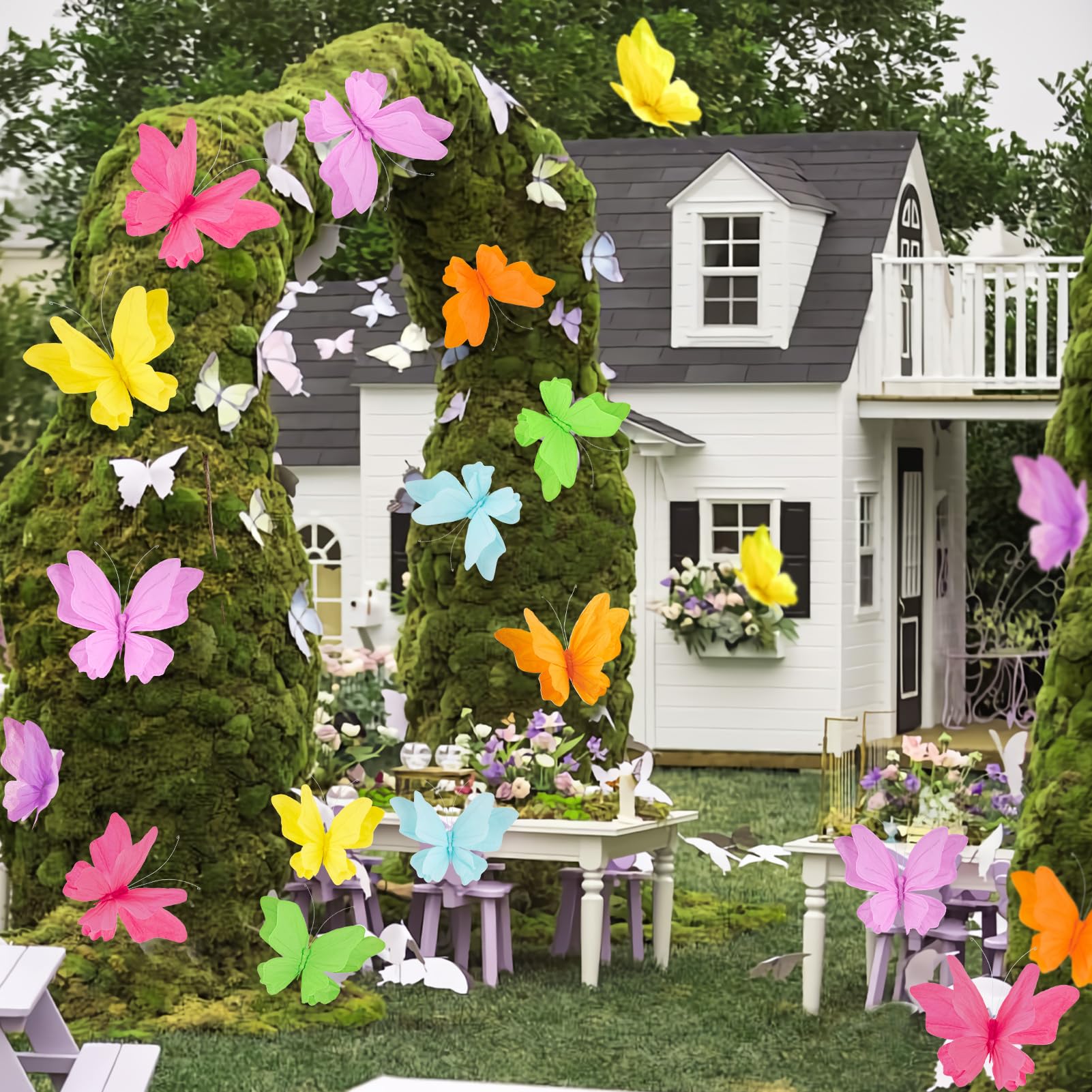 SUNBEAUTY ceiling-hanging butterflies elevate event ambiance with whimsy