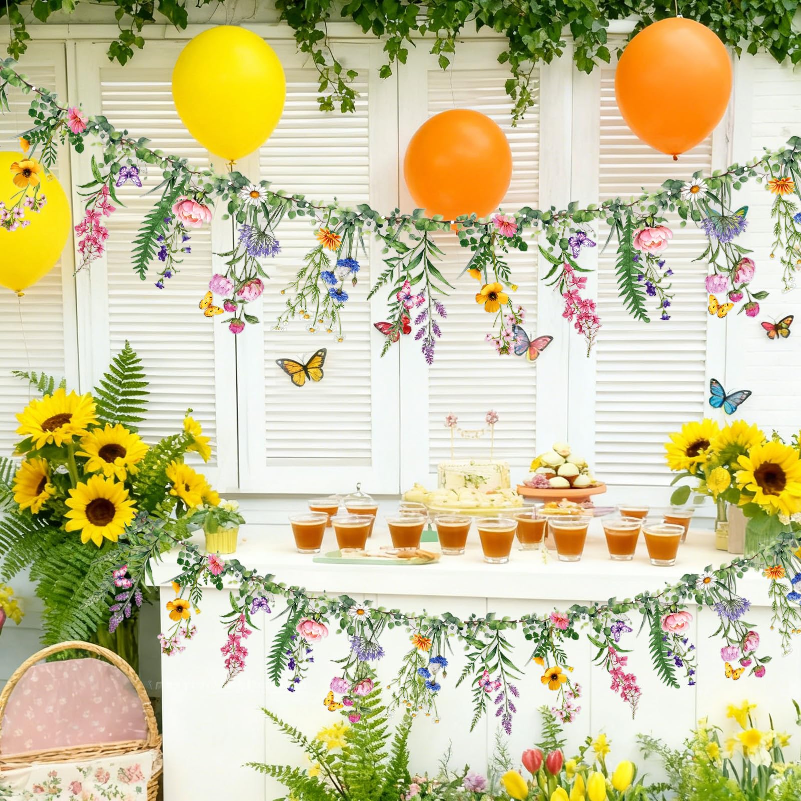 SUNBEAUTY double-sided wildflower print banner for versatile displays.