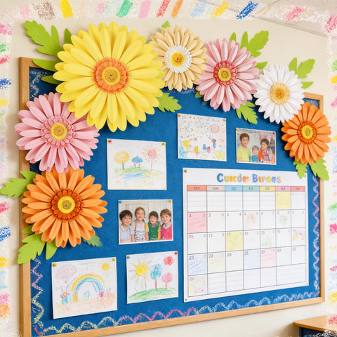 SUNBEAUTY giant daisy wall decor 02 creates a bright classroom backdrop.