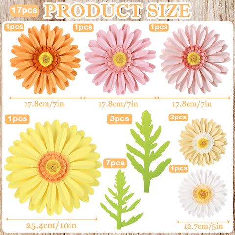 SUNBEAUTY 3D daisy wall art 03 elevates wedding or party decor.