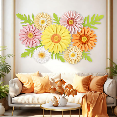 SUNBEAUTY giant daisy wall decor 05 brings nature-inspired ambiance to offices.