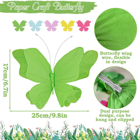 SUNBEAUTY hanging butterflies blue 3D wall decor adds color to celebrations