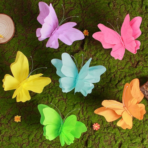 SUNBEAUTY hanging butterflies pink 3D wall decor enhances party walls