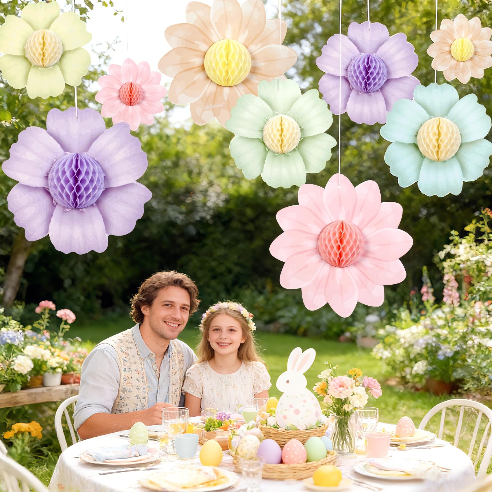 Sunbeauty pastel flowers table-centrepiece-6-7inch creates charming focal point.