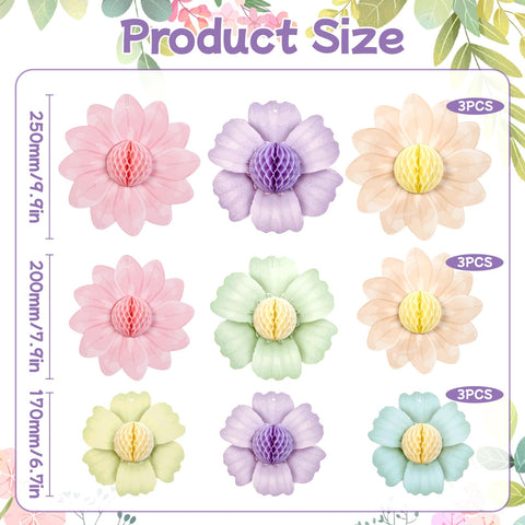 Sunbeauty pastel honeycomb flowers 6-7inch bundle creates versatile table displays.