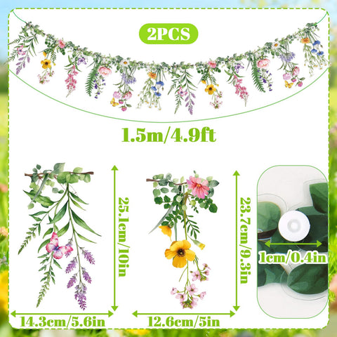 SUNBEAUTY wildflower banner 9-8ft garland adds colorful ambiance.