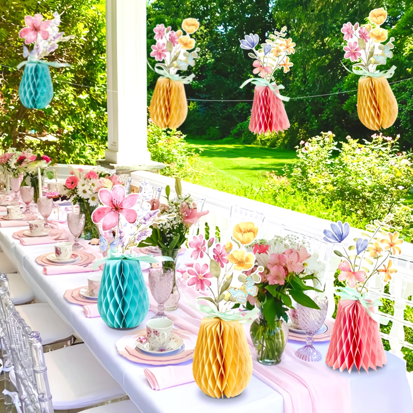 SunBeauty set of 9 wildflower centerpieces covers multiple tables