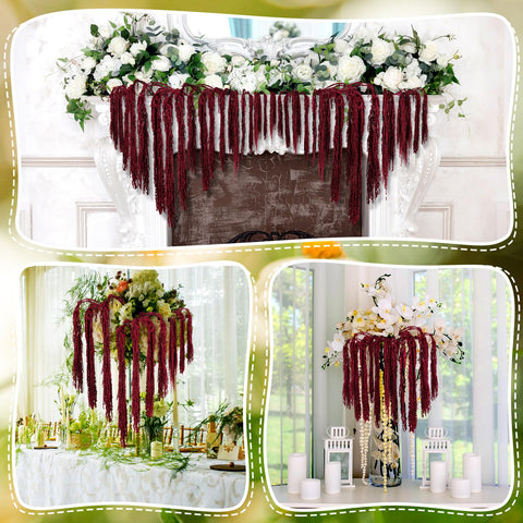 Suncalla dried-look amaranthus adds color to weddings and events.