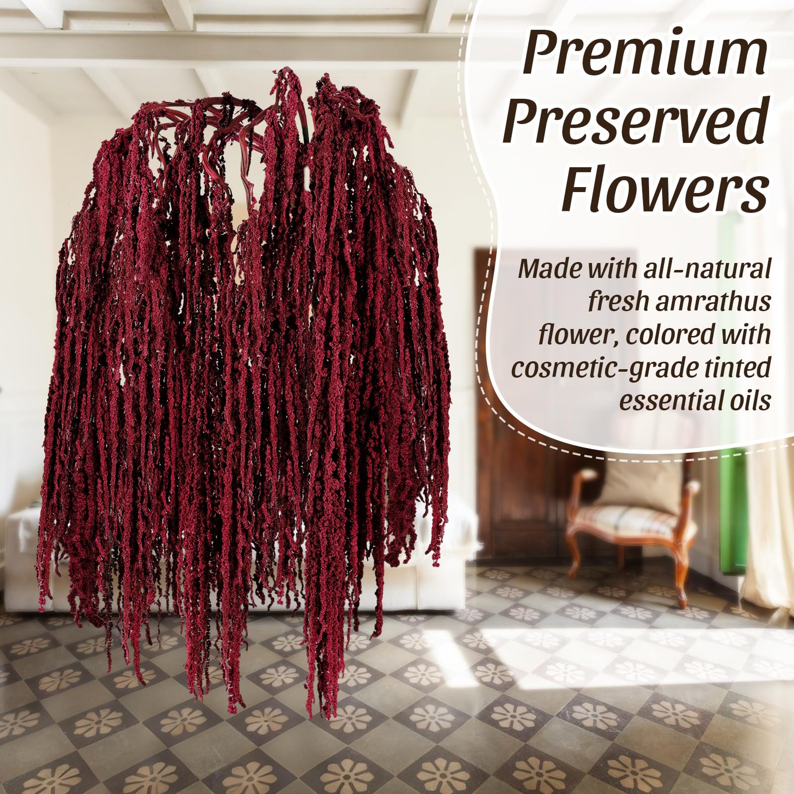 Suncalla artificial red amaranthus garland for seasonal home decor.