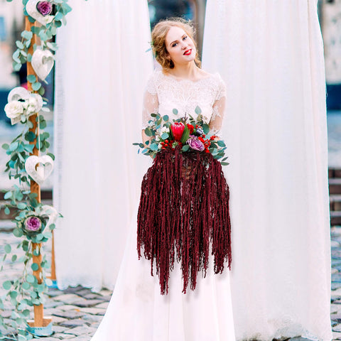 Suncalla red amaranthus hanging flowers add natural flair to home decor.