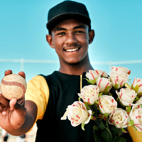 Suncalla white baseball rose gift idea for graduations.