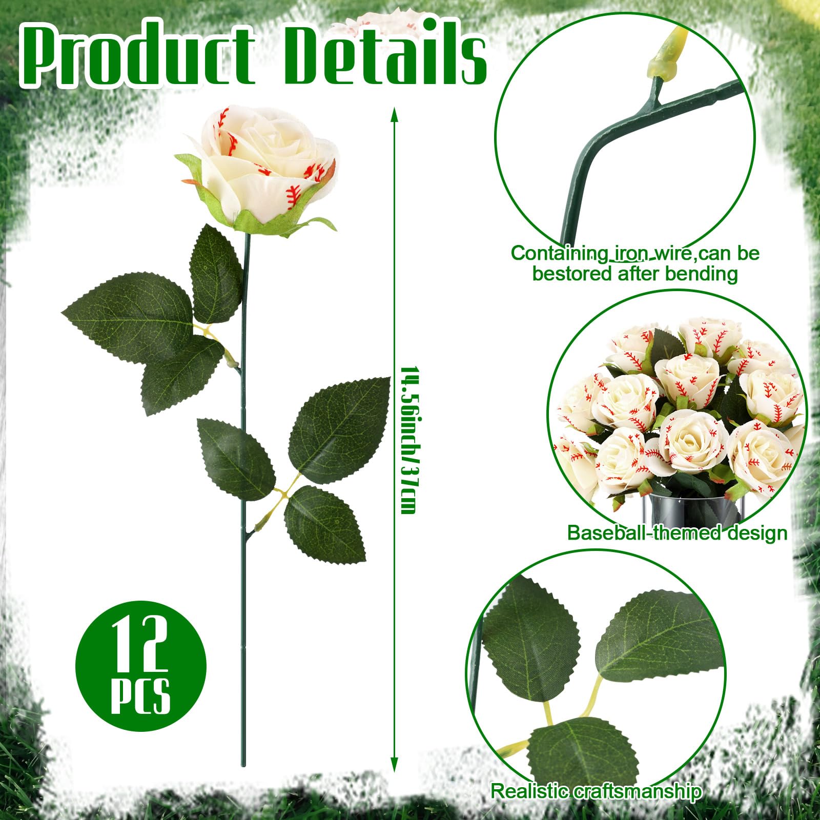 Suncalla silk baseball rose for elegant event decor and photos.