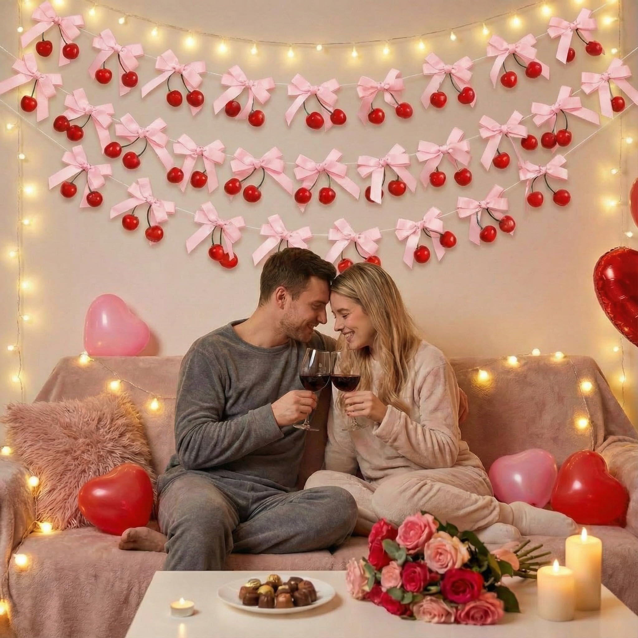 Suncalla-bow-garland-closeup shows 3.15 inch bow size and neat craftsmanship.