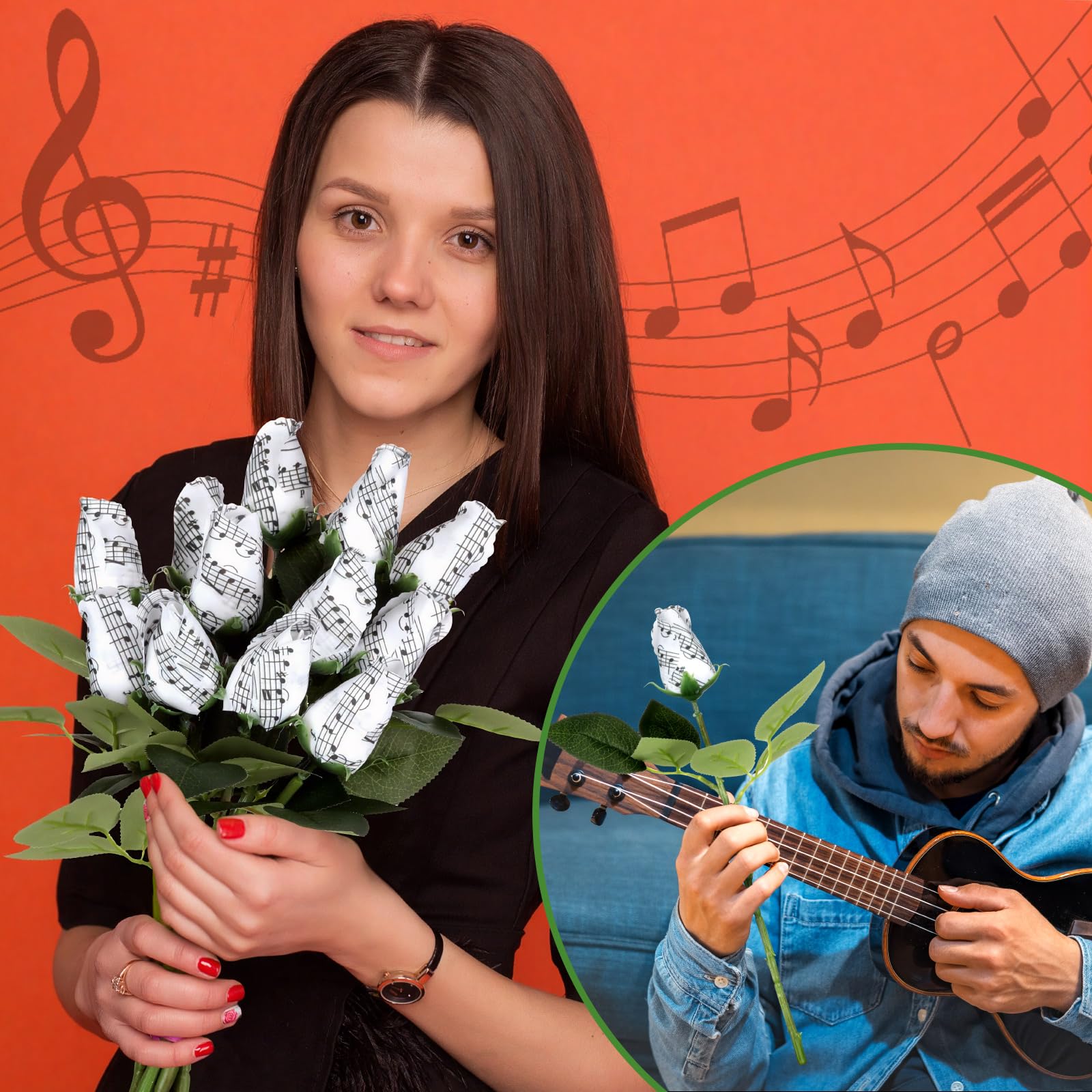 Suncalla 13 inch music-themed bouquet adds creative decor.
