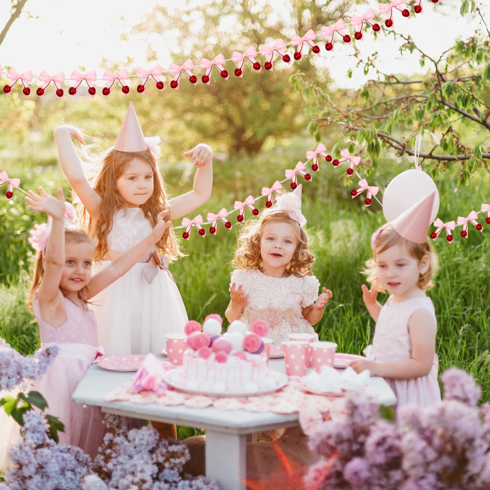 Suncalla-cherry-party-decor-wedding adds bright pink accents for celebrations.