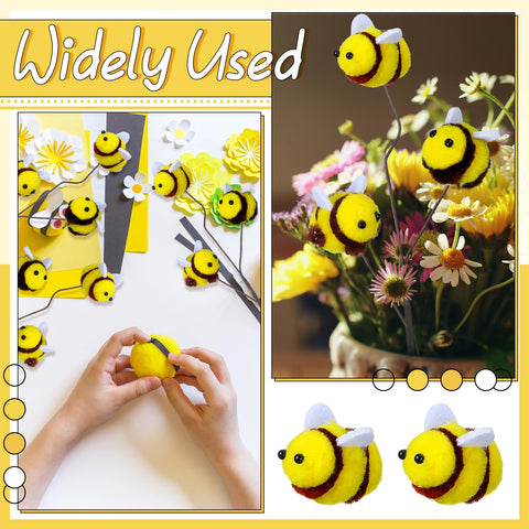 Suncalla felt bee stems arranged in a vase create warm table accents