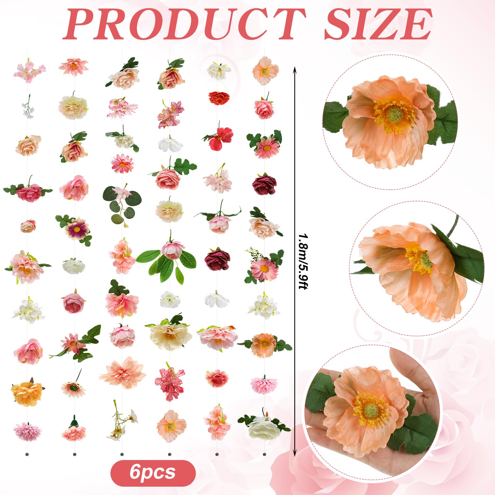 Suncalla floating flower garlands create flowing backdrops for arches