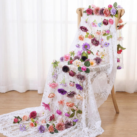 Suncalla garland rope with bead ends in purple enables easy setup.